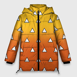 Женская зимняя куртка Оранжевое кимоно с треугольниками - Зеницу клинок
