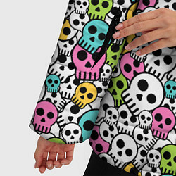 Куртка зимняя женская Череп разноцветный, цвет: 3D-черный — фото 2