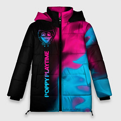 Куртка зимняя женская Poppy Playtime - neon gradient: по-вертикали, цвет: 3D-черный