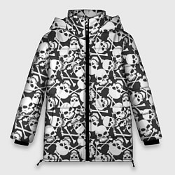Куртка зимняя женская Череп с ноздрями, цвет: 3D-светло-серый