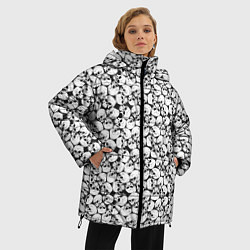 Куртка зимняя женская Череп с глазницами, цвет: 3D-черный — фото 2