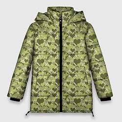 Куртка зимняя женская Милитари сердце пиксель, цвет: 3D-черный