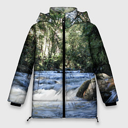 Куртка зимняя женская Течёт река в лесу, цвет: 3D-светло-серый