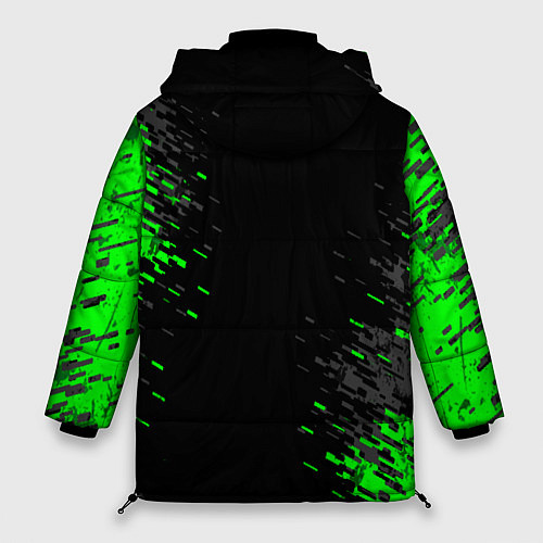 Женская зимняя куртка Билли Айлиш зелёная краска / 3D-Красный – фото 2