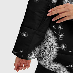 Куртка зимняя женская Одуванчики - паттерн, цвет: 3D-красный — фото 2