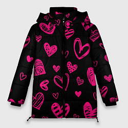 Женская зимняя куртка Розовые сердца
