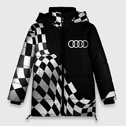 Куртка зимняя женская Audi racing flag, цвет: 3D-черный