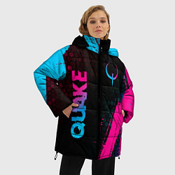 Куртка зимняя женская Quake - neon gradient: надпись, символ, цвет: 3D-черный — фото 2