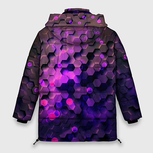 Женская зимняя куртка Плиты фиолетовый неон / 3D-Красный – фото 2