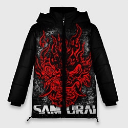 Женская зимняя куртка Samurai - Red logo - Cyberpunk 2077