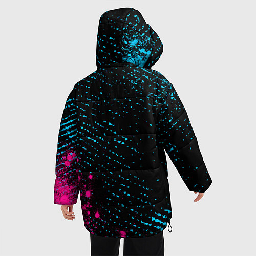 Женская зимняя куртка Motorhead - neon gradient: надпись, символ / 3D-Черный – фото 4