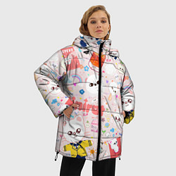 Куртка зимняя женская Skzoo Jinniret pattern cartoon avatar, цвет: 3D-черный — фото 2