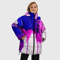 Куртка зимняя женская Акварельные потеки, цвет: 3D-черный — фото 2