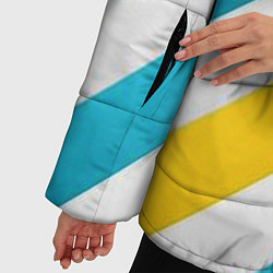 Куртка зимняя женская Желтые и синие полосы, цвет: 3D-светло-серый — фото 2