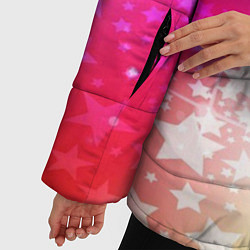Куртка зимняя женская Звезды на радужном фоне, цвет: 3D-светло-серый — фото 2