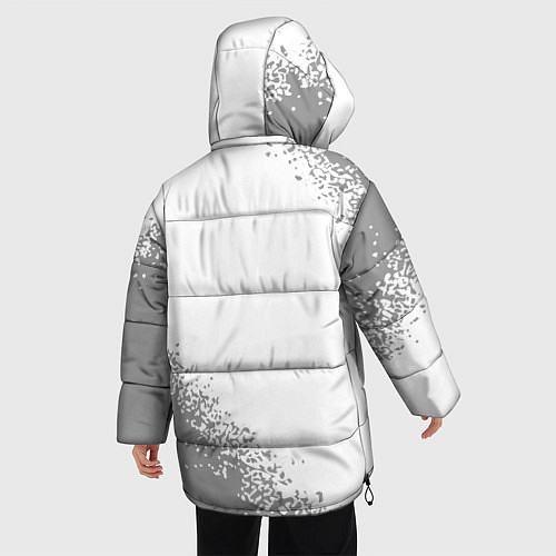 Женская зимняя куртка No Mans Sky glitch на светлом фоне: надпись, симво / 3D-Черный – фото 4