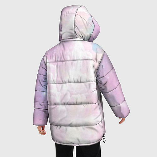 Женская зимняя куртка Розовые облака на голубом небе / 3D-Черный – фото 4