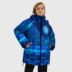 Куртка зимняя женская Napoli Соты абстракция, цвет: 3D-светло-серый — фото 2