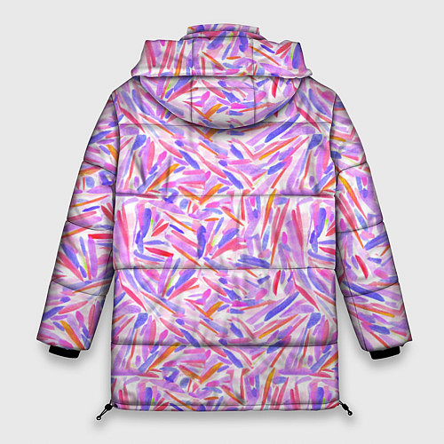 Женская зимняя куртка Лиловые колючки акварель / 3D-Светло-серый – фото 2