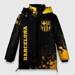 Женская зимняя куртка Barcelona - gold gradient: надпись, символ