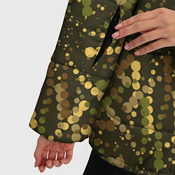 Куртка зимняя женская Милитари горошек разноцветный, цвет: 3D-черный — фото 2