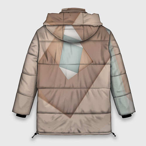 Женская зимняя куртка Геометрические дыры в прямоугольниках / 3D-Красный – фото 2