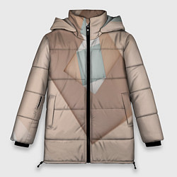 Куртка зимняя женская Геометрические дыры в прямоугольниках, цвет: 3D-красный