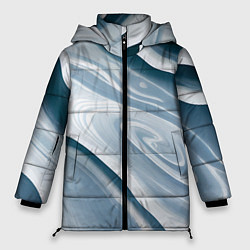 Куртка зимняя женская Сине-белые разводы краски, цвет: 3D-черный