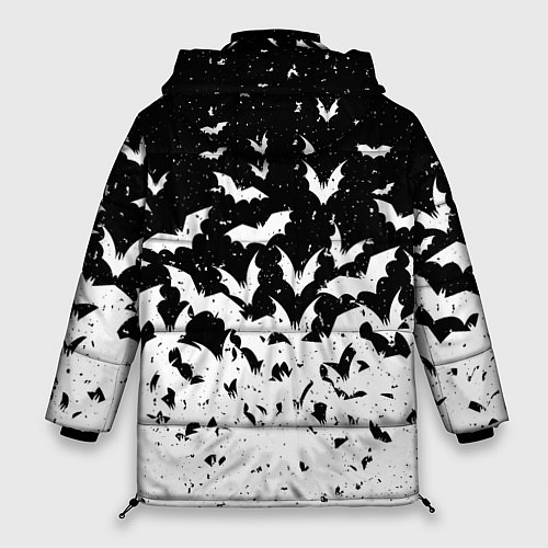 Женская зимняя куртка Black and white bat pattern / 3D-Светло-серый – фото 2