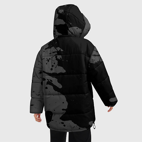 Женская зимняя куртка CreepyPasta glitch на темном фоне: по-вертикали / 3D-Черный – фото 4