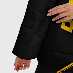 Куртка зимняя женская Demon Slayer - gold gradient: надпись, символ, цвет: 3D-черный — фото 2
