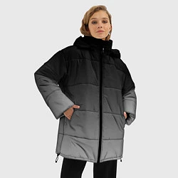 Куртка зимняя женская Серый градиент, цвет: 3D-черный — фото 2
