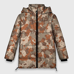 Куртка зимняя женская Цифровой камуфляж - серо-коричневый, цвет: 3D-черный