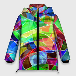 Женская зимняя куртка Цветная геометрическая композиция - лето