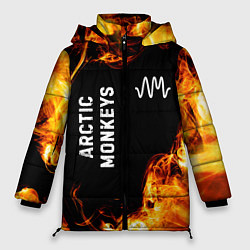 Куртка зимняя женская Arctic Monkeys и пылающий огонь, цвет: 3D-черный