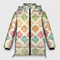 Куртка зимняя женская Узор из квадратиков, цвет: 3D-светло-серый
