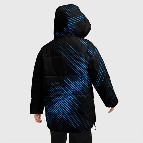 Женская зимняя куртка Asking Alexandria звуковая волна / 3D-Черный – фото 4