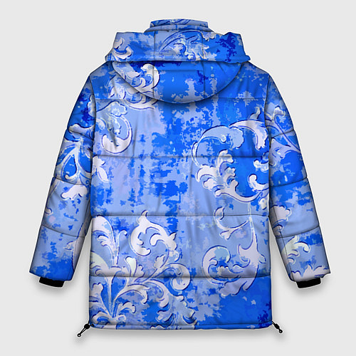 Женская зимняя куртка Растительный орнамент - паттерн / 3D-Красный – фото 2