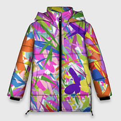 Женская зимняя куртка Сочные краски лета и бабочки