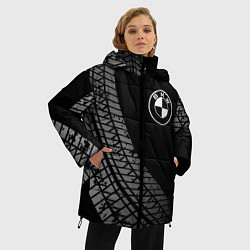 Куртка зимняя женская BMW tire tracks, цвет: 3D-черный — фото 2