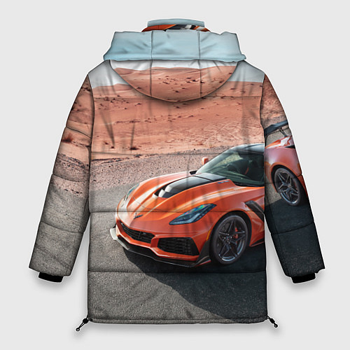 Женская зимняя куртка Chevrolet Corvette - Motorsport - Desert / 3D-Светло-серый – фото 2