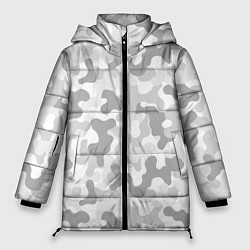 Женская зимняя куртка Камуфляж цифра светло-серый крупный