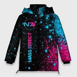 Куртка зимняя женская Mass Effect - neon gradient: по-вертикали, цвет: 3D-черный