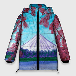 Женская зимняя куртка Цветение сакуры Фудзияма