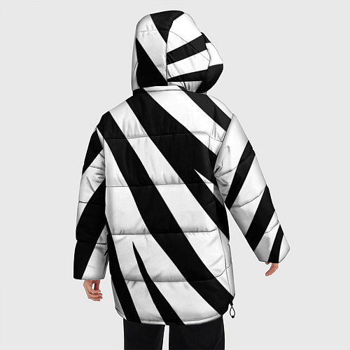 Женская зимняя куртка Камуфляж зебры / 3D-Черный – фото 4