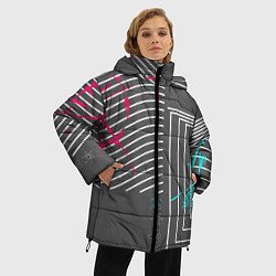 Куртка зимняя женская Контурные формы, цвет: 3D-красный — фото 2