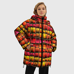 Куртка зимняя женская Неоновый геометрический узор, цвет: 3D-черный — фото 2