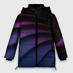 Куртка зимняя женская Спиральные тёмные пластины, цвет: 3D-светло-серый