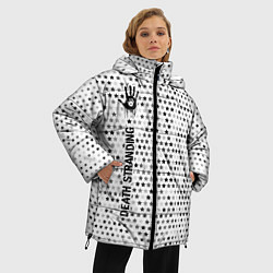 Куртка зимняя женская Death Stranding glitch на светлом фоне: по-вертика, цвет: 3D-черный — фото 2