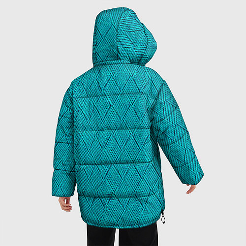 Женская зимняя куртка Вязание ромбиком / 3D-Черный – фото 4